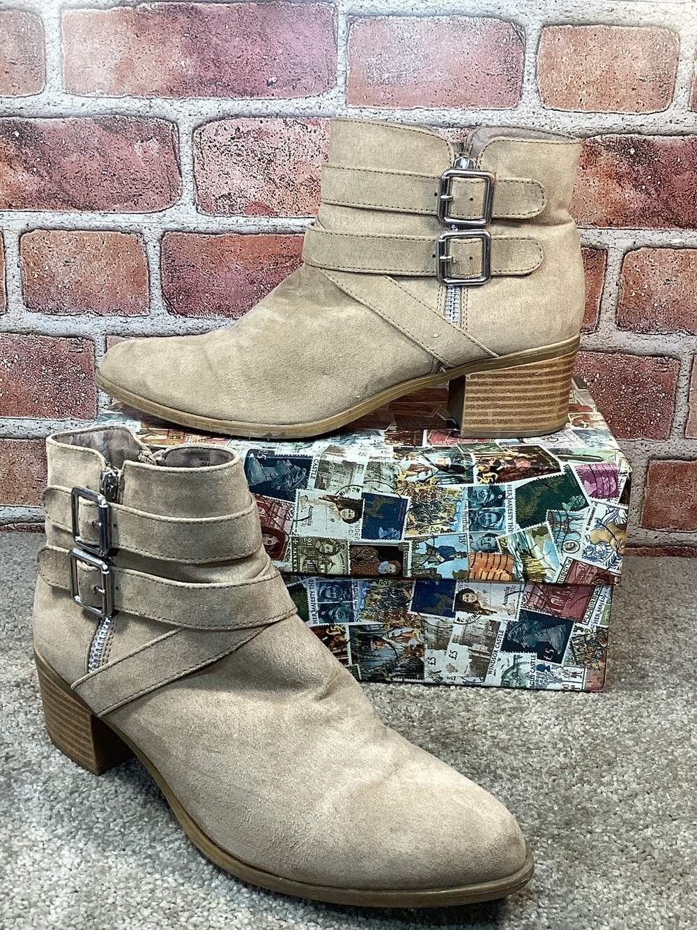 Style & Co Valerie womens beige ankle boots Shooties size 8